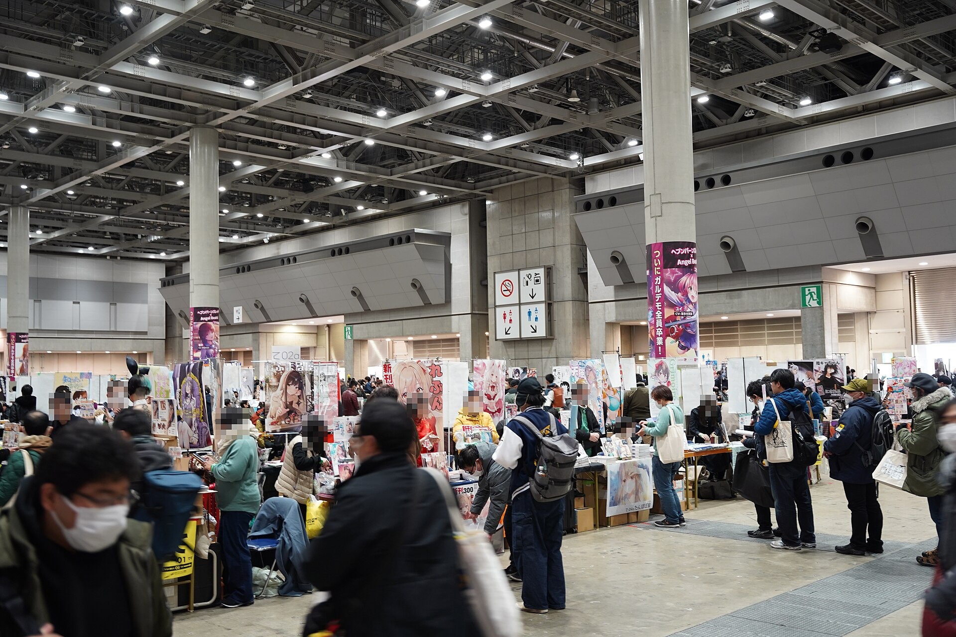 Another view of the circle tables, in a West Hall at Winter Comiket C105, 30 December 2024.