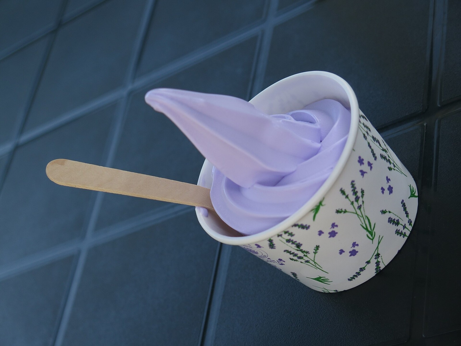 Lavender soft-serve ice cream at Farm Tomita.
