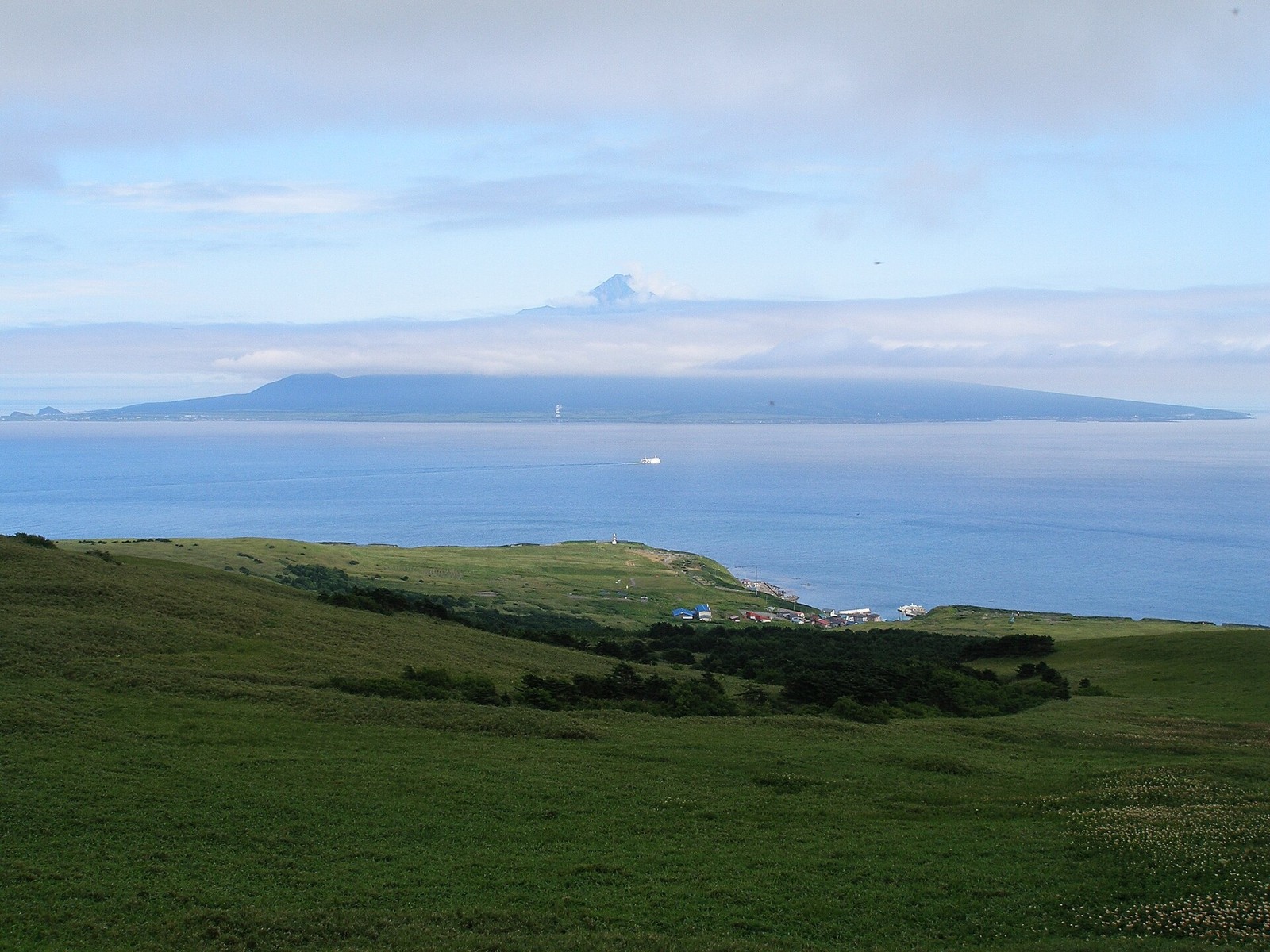 Rishiri Island and Mount Rishiri seen from Rebun.