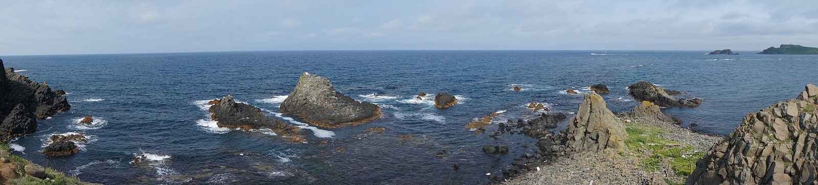 The rocky shore at Cape Sukoton on Rebun Island.