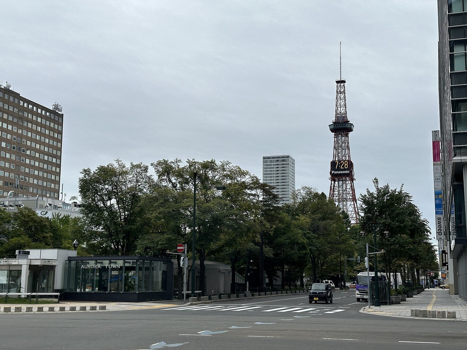 Odori Park and Sapporo TV Tower in September.