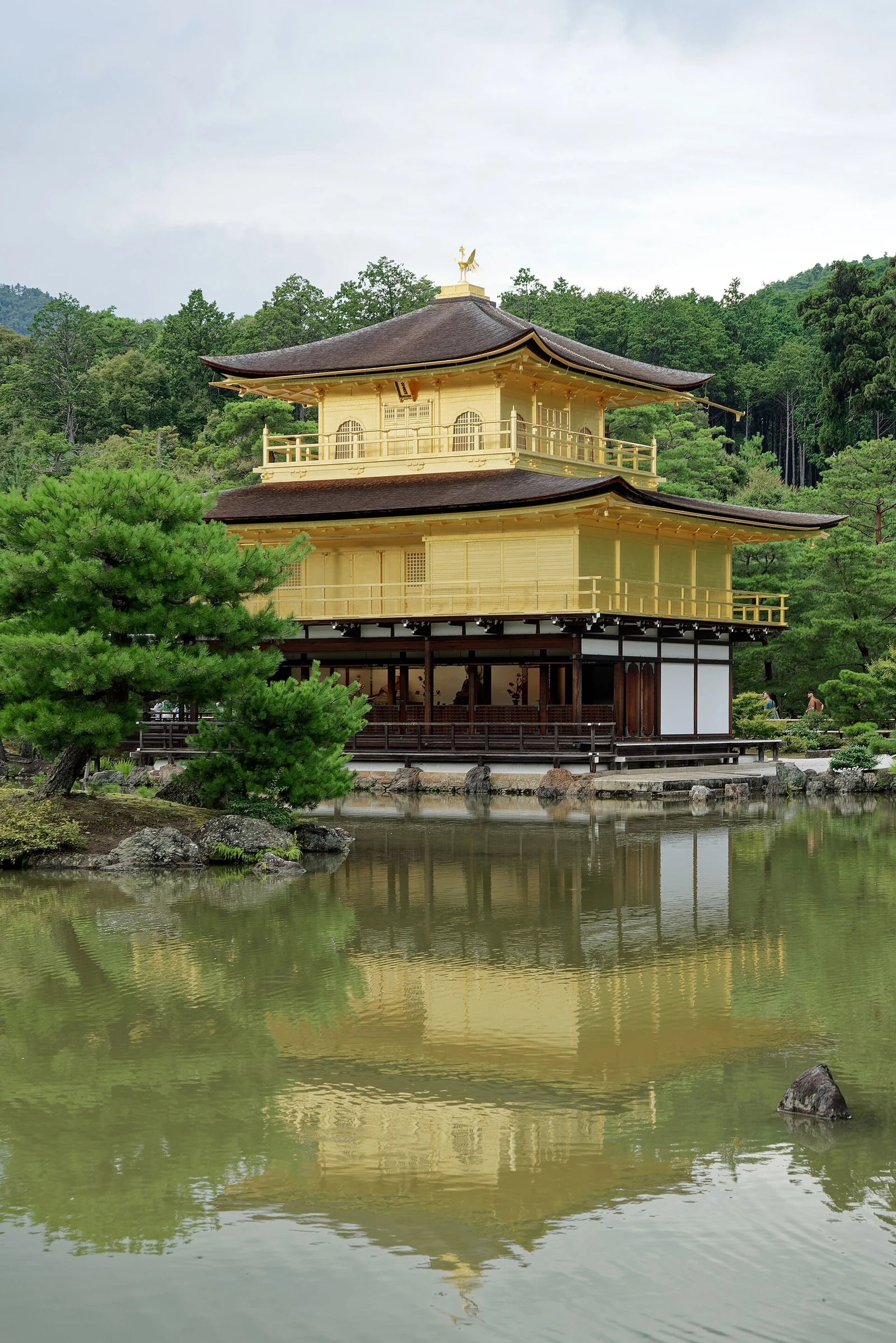 The Golden Pavilion beside its reflecting pond in summer.