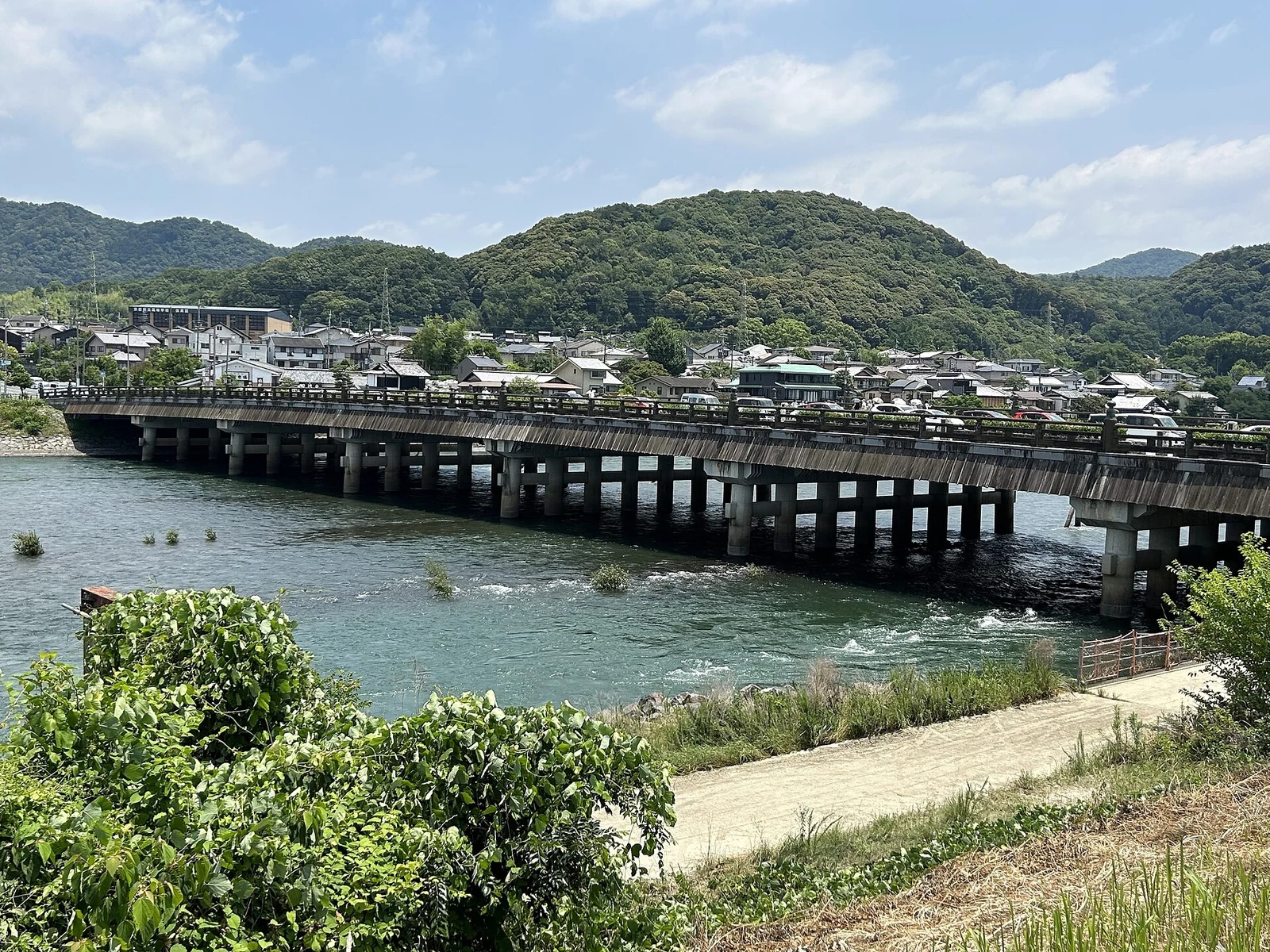 Uji Bridge and the river in early summer.