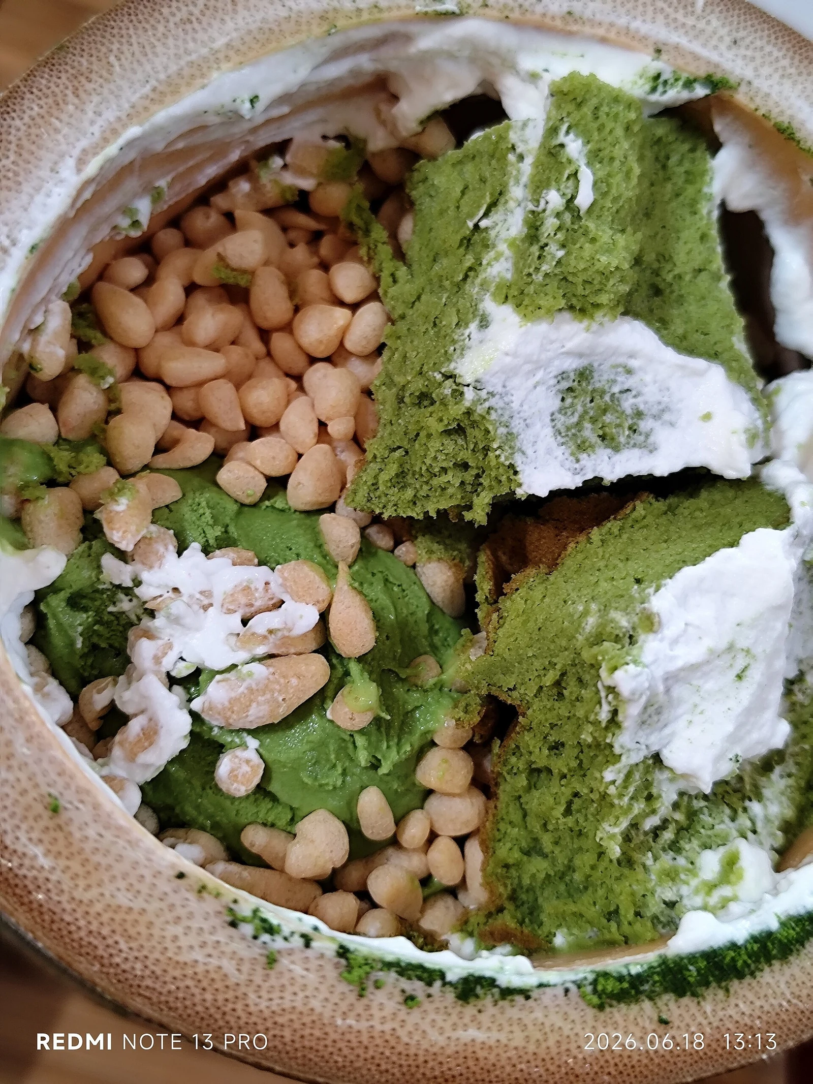 A matcha dessert during a tea stop in Uji.