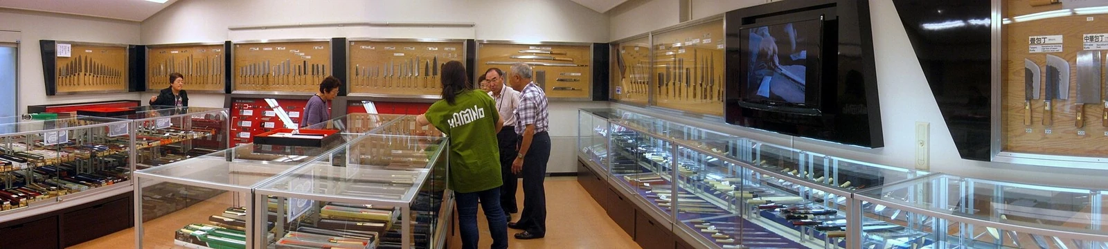 A historical photograph of Sakai’s cutlery museum display in July 2012; interiors have changed.