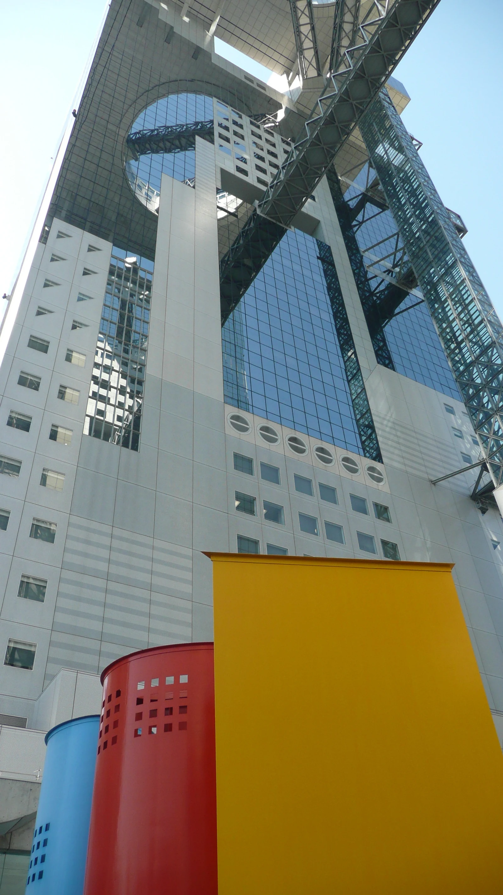Looking up at the towers from street level in 2011.