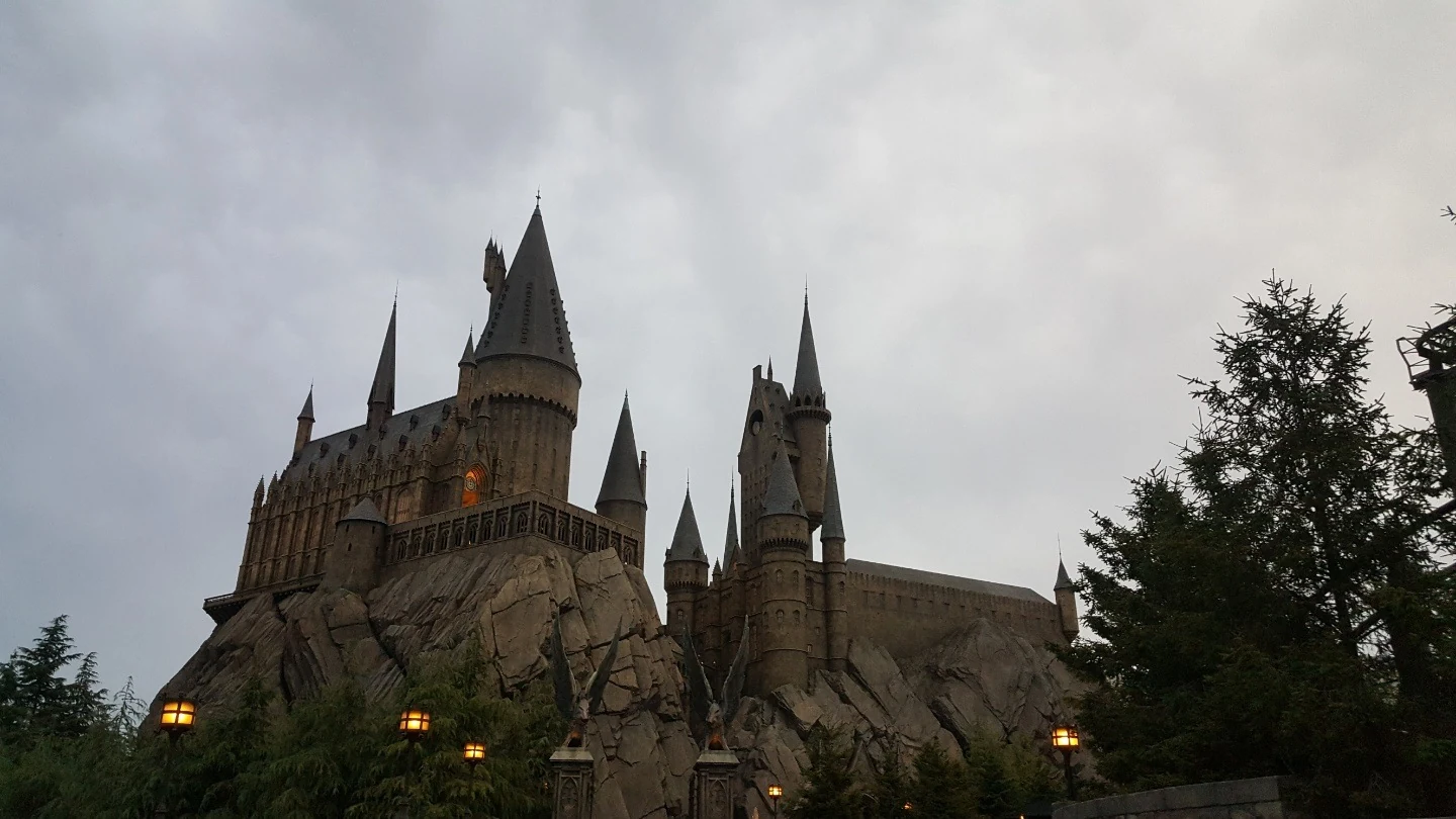 Hogwarts Castle in the park in October 2022.
