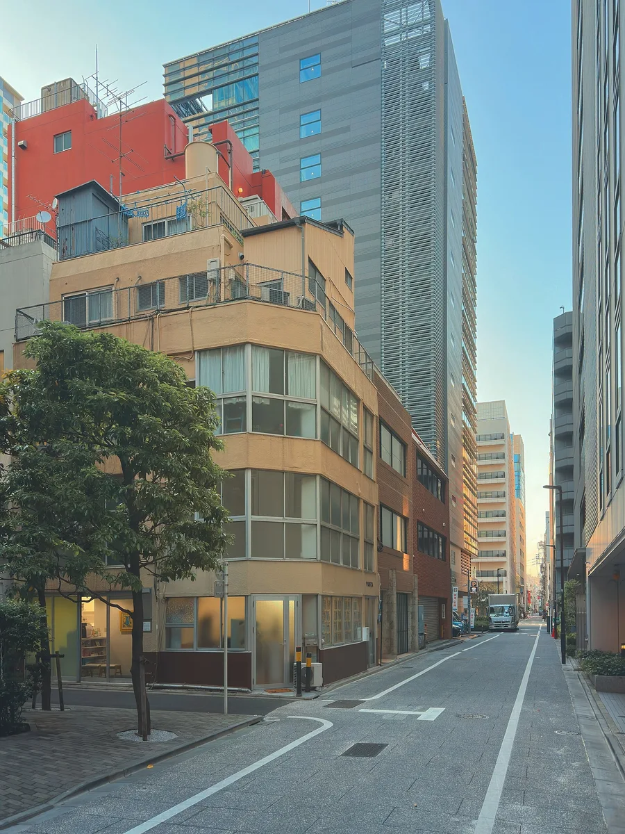 A view of modern and older buildings around Akihabara; capture date unknown.